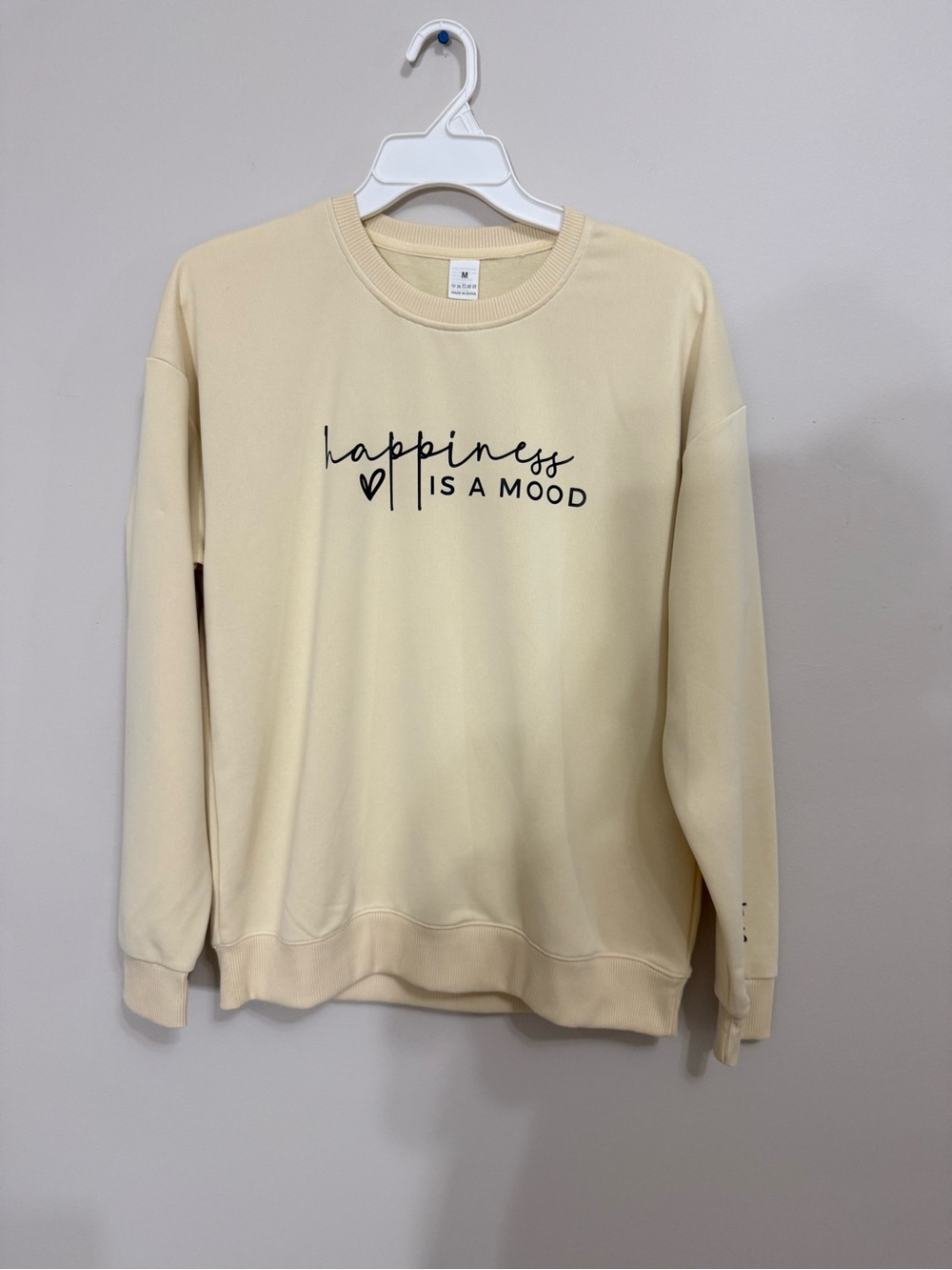 Happiness Is A Mood Positivity Is A Mindset Adult Unisex Size M Sweatshirt EUC